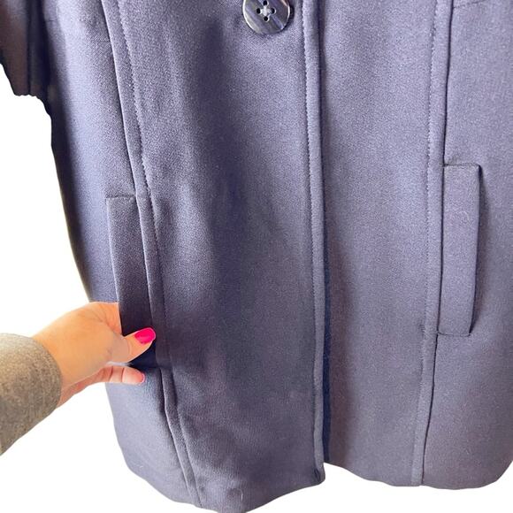 Anthropologie Navy Blue Wellesley Pleated Peacoat Size M - Picture 9 of 10